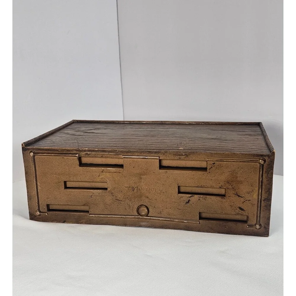 Vintage LERNER Carved Faux Wood Letter Holder Mail Organizer Desk Storage Caddy